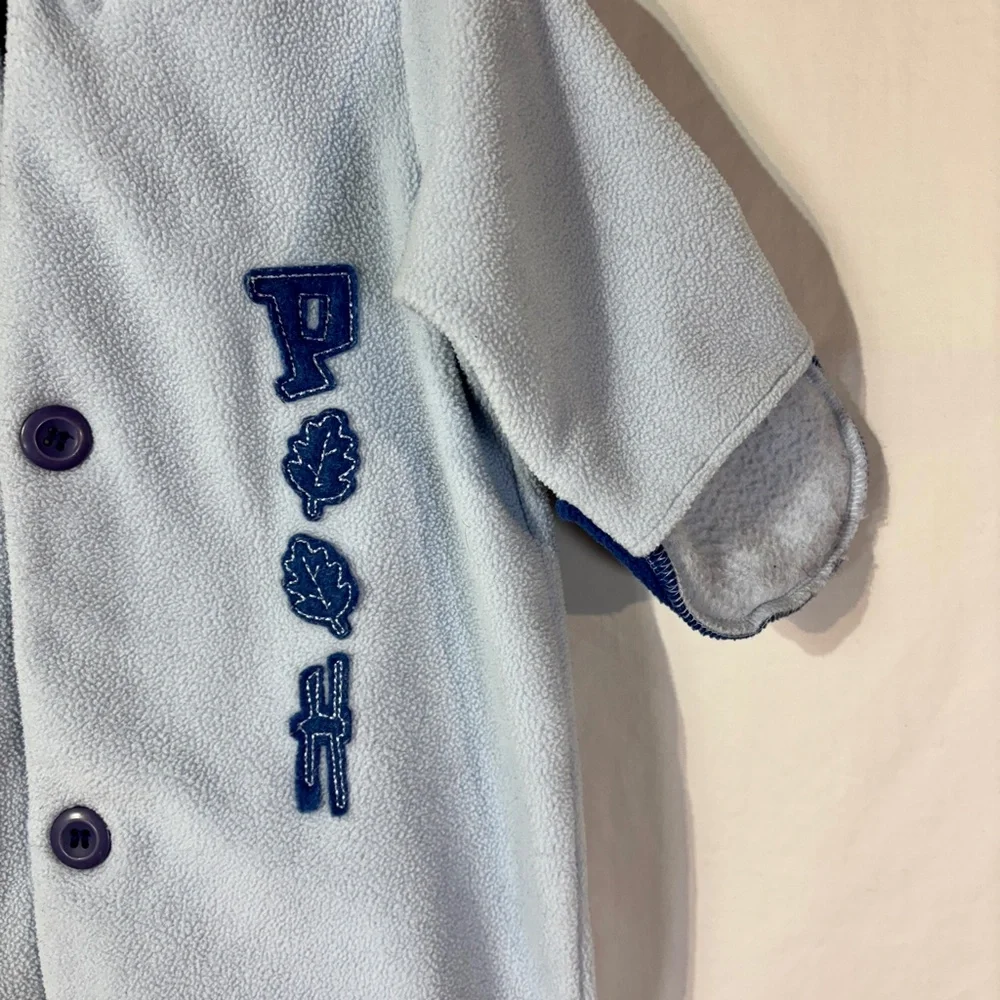 Vintage Disney Winnie the Pooh Fleece One Piece with Hood and‎ Hand Covers